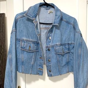 Denim cropped jacket from TOPSHOP WORN ONCE